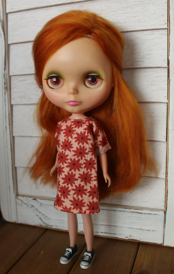 Simple Shift Dress for Blythe, 1/6 size dolls