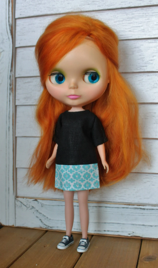 Simple Shift Dress for Blythe, 1/6 size dolls