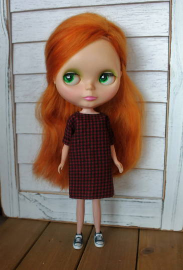 Simple Shift Dress for Blythe, 1/6 size dolls