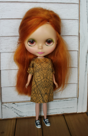 Simple Shift Dress for Blythe, 1/6 size dolls