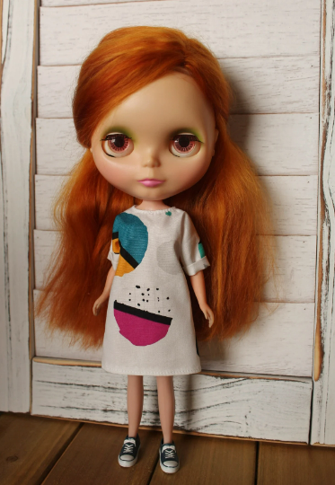 Simple Shift Dress for Blythe, 1/6 size dolls