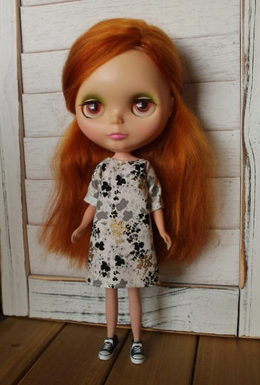 Simple Shift Dress for Blythe, 1/6 size dolls