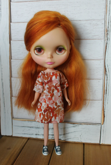 Simple Shift Dress for Blythe, 1/6 size dolls