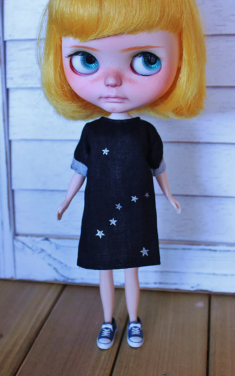 Simple Shift Dress for Blythe, 1/6 size dolls