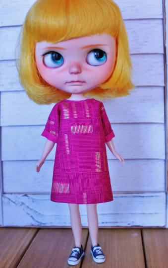 Simple Shift Dress for Blythe, 1/6 size dolls