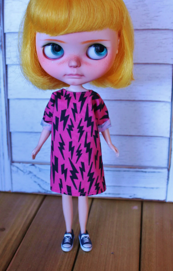Simple Shift Dress for Blythe, 1/6 size dolls