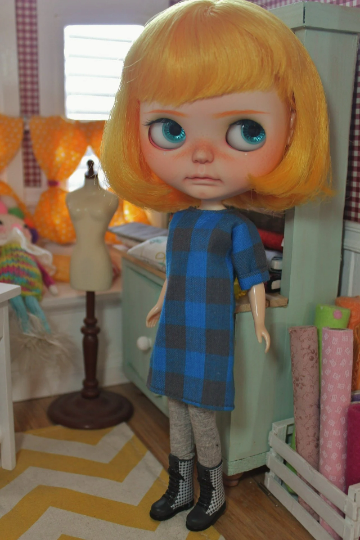 Simple Shift Dress for Blythe, 1/6 size dolls