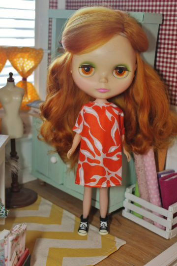 Simple Shift Dress for Blythe, 1/6 size dolls