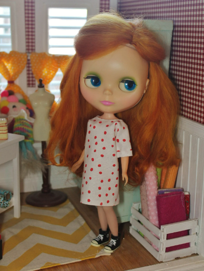 Simple Shift Dress for Blythe, 1/6 size dolls